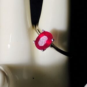 💯PRICE IS FIRM💯 AAA* *MADAGASCAR RUBY* STERLING FACETED RING. SIZE-5.